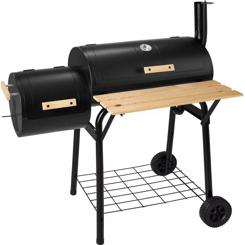 Grill barbacoa para carbón con termómetro - barbacoa portátil con ruedas