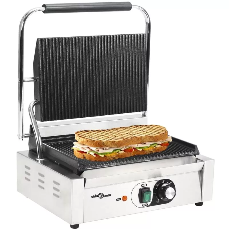 Grill Parrilla Estriada 2200 W 44X41X19 Cm - Plateado - Vidaxl En Oferta Grill Parrilla Estriada 2200 W 44X41X19 Cm - Plateado - Vidaxl Barato