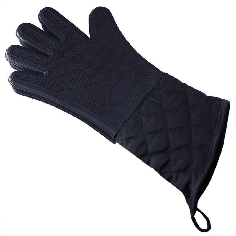 Guante de horno Guantes de silicona extralargos para horno Resistente al calor Antideslizante Impermeable para cocinar Parrilla Hornear