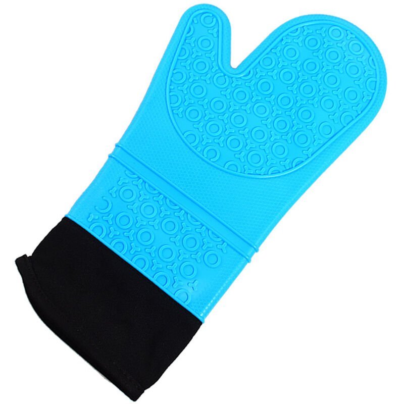 Guante para horno con capa interior de algodon Guantes para horno resistentes al calor Guantes aislantes antideslizantes Guantes de silicona para barato
