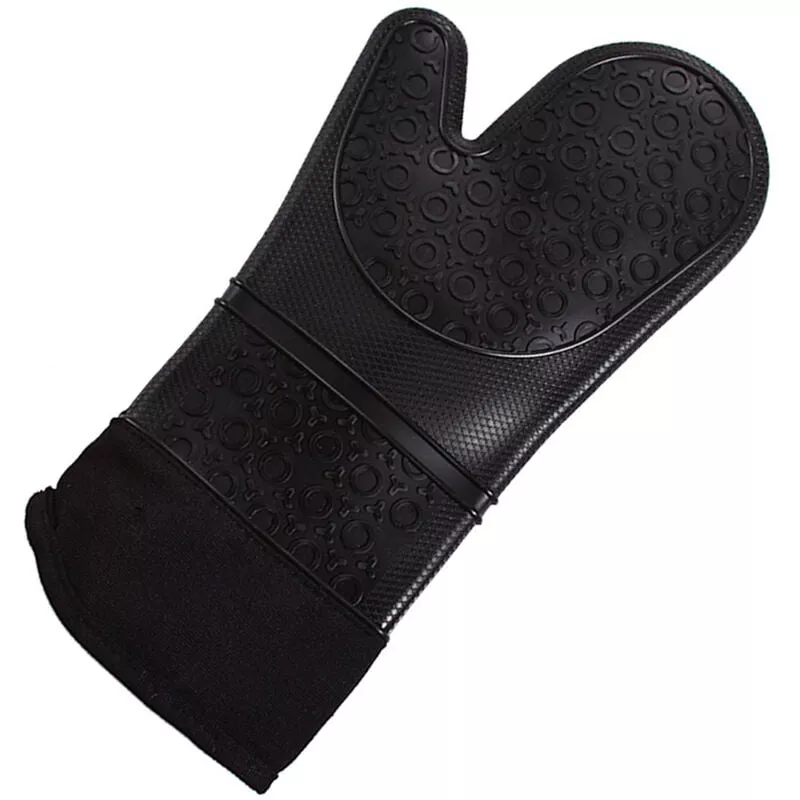 Guante Para Horno, Con Manoplas Para Horno Con Capa Interior De Algodon Resistentes Al Calor, Guantes Aislantes Antideslizantes,Negro En Oferta Guante Para Horno