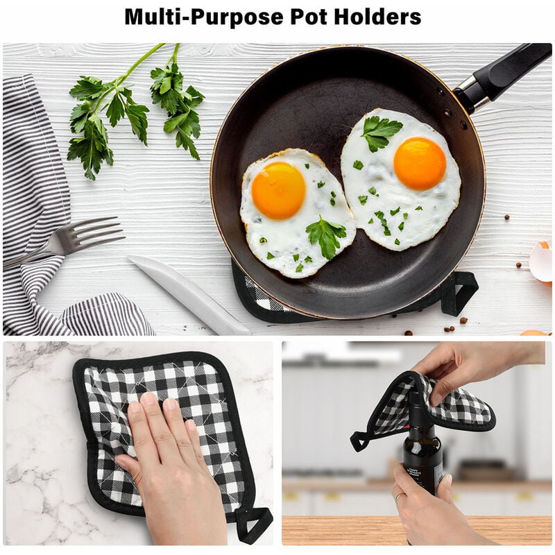 Guantes De Silicona Resistentes Al Calor Para Horno Mitones De Horno Antideslizantes + 2 Porta Ollas De Algodon Para Cocina Cocinar Hornear Asar A La barato