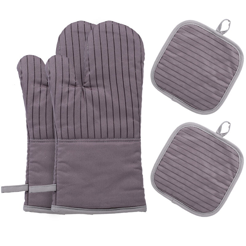 Guantes de horno de silicona de algodon Guantes de barbacoa antideslizantes resistentes al calor Guantes de horno de cocina Agarraderas 1 par de barato