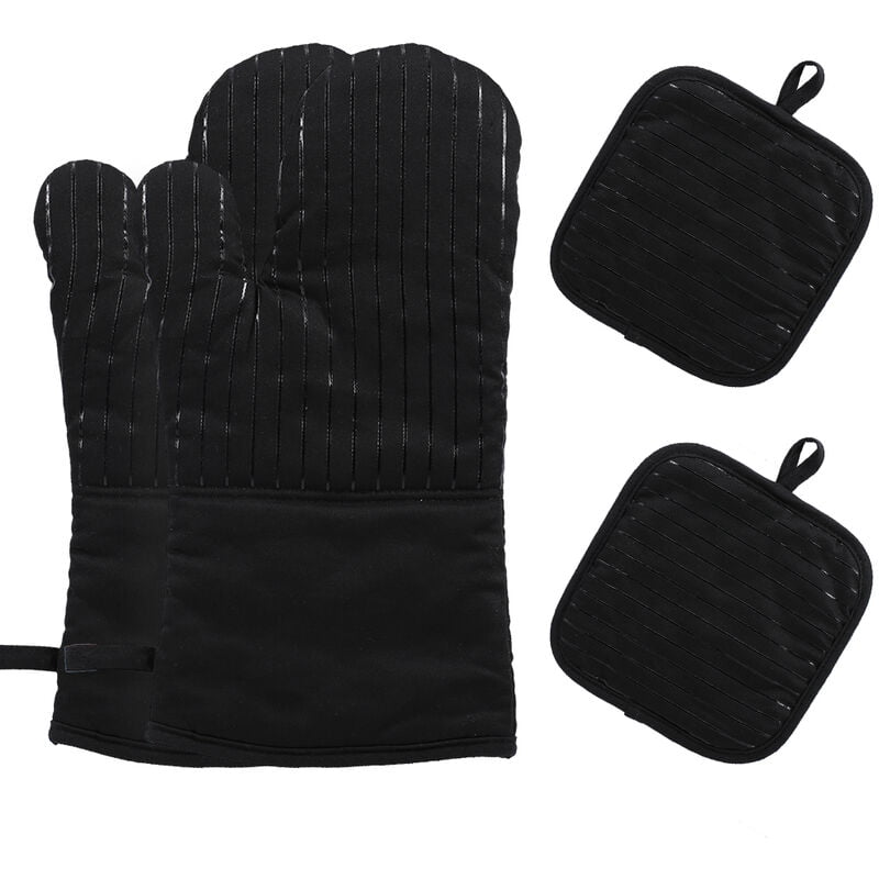 Guantes de horno de silicona de algodon Guantes de barbacoa antideslizantes resistentes al calor Guantes de horno de cocina Agarraderas 1 par de barato