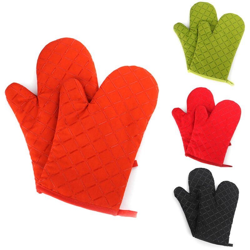 Guantes para horno microondas Cocina Aislamiento termico Antideslizante Silicona Cinco dedos Resistente a altas temperaturas Seguro No toxico