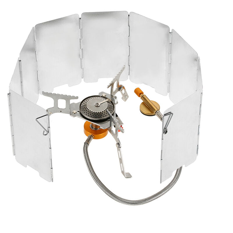 Happyshopping - Estufa de gas plegable portatil para acampar al aire libre Estufa de cocina de picnic de senderismo de acero inoxidable con barato