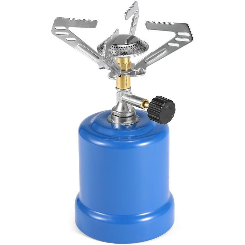 Happyshopping - Estufa portatil para acampar Estufa con tanque de gas Estufa de propano para campamento con quemador ajustable para exteriores