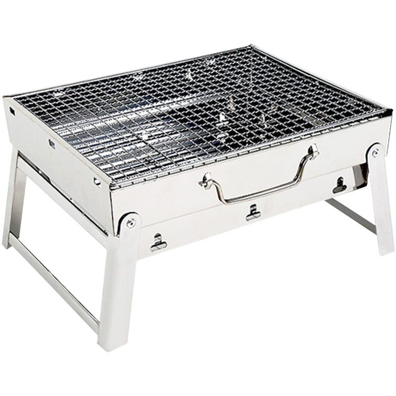 Happyshopping - Parrilla de camping portatil Barbacoa de acero inoxidable Parrilla de fogata plegable Estufa de picnic al aire libre Parrilla de barato