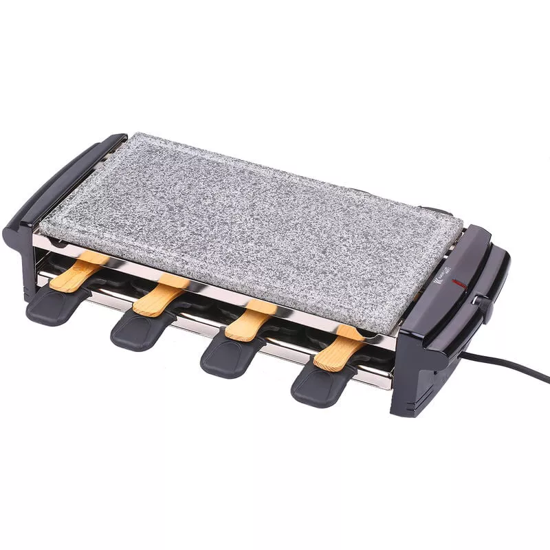 Happyshopping - Parrilla De Piedra Para Freir Parrilla Electrica Sin Humo, Con 8 Bandejas Para Hornear, Enchufe De La Ue En Oferta Happyshopping - Parrilla De Piedra Para Freir Parrilla Electrica Sin Humo