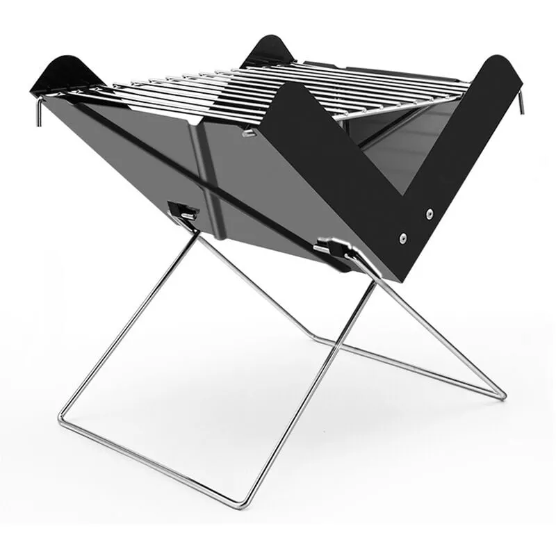 Happyshopping - Parrilla Plegable Para Fogata, Con Red De Barbacoa En Oferta Happyshopping - Parrilla Plegable Para Fogata