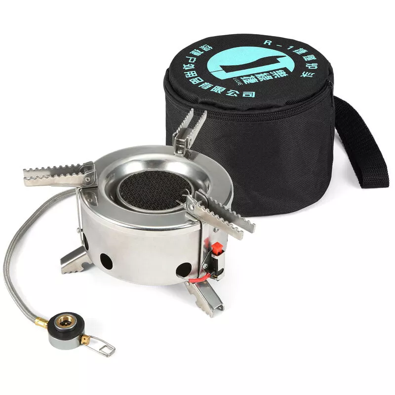 Happyshopping - Quemador De Estufa De Gas Para Acampar De 6000 W, A Prueba De Viento, Plegable, Para Mochileros, Senderismo, Estufa De Cocina Al Aire En Oferta Happyshopping - Quemador De Estufa De Gas Para Acampar De 6000 W