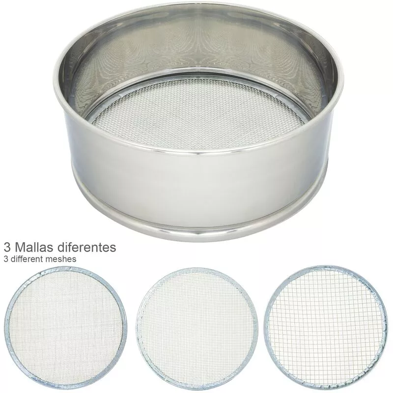 Harinero Tamizador Acero Inoxidable Ø 20 Cm. Con 3 Mallas Intercambiables En Oferta Harinero Tamizador Acero Inoxidable Ø 20 Cm. Con 3 Mallas Intercambiables Barato