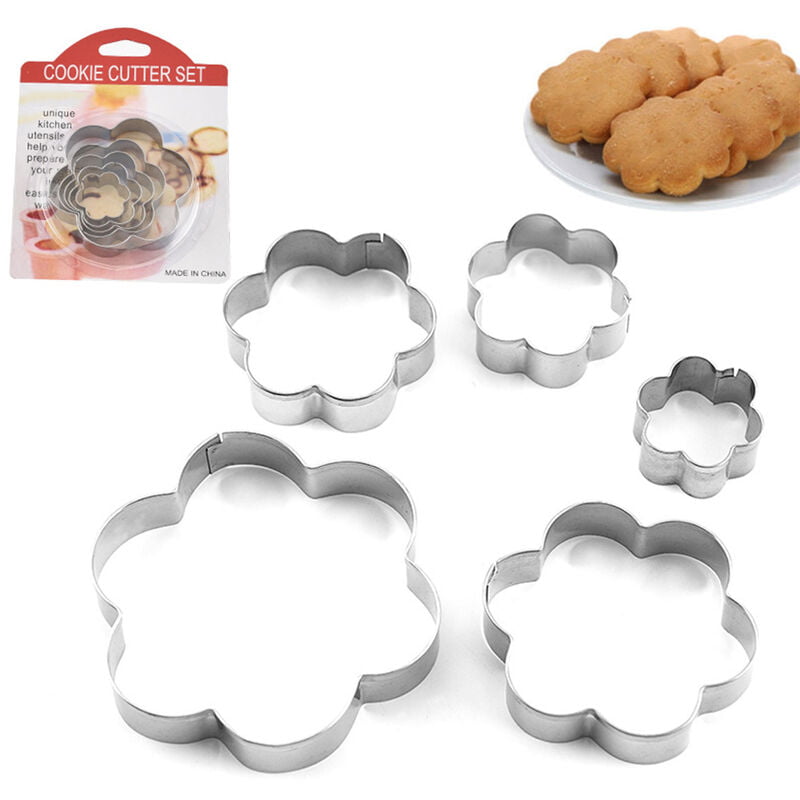 Herramienta para hornear galletas Cortadores Gadgets de cocina para hornear de metal Moldes hornada de la galleta del molde en forma de flor Conjunto barato