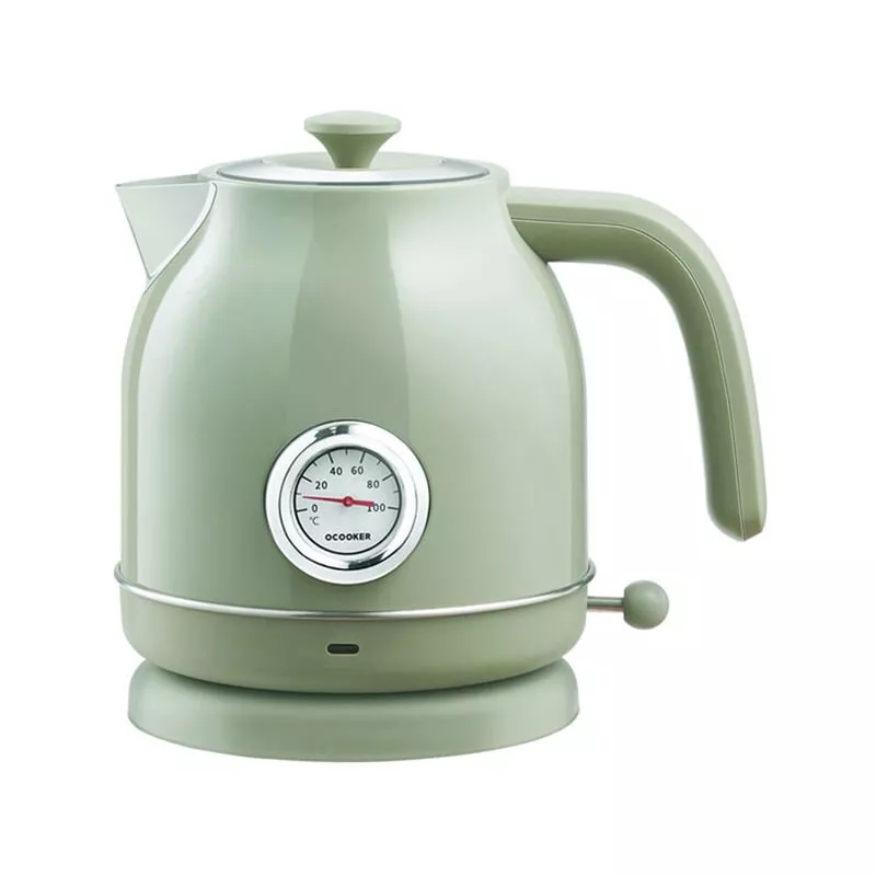 Hervidor Electrico Retro Ocooker, Hervidor De Agua De Acero Inoxidable Con Pantalla De Termometro De Reloj, 1,7 L 1800 W 220 V,Verde Con Pantalla De En Oferta Hervidor Electrico Retro Ocooker