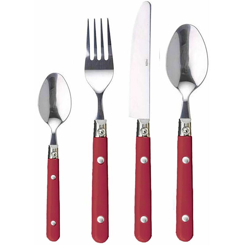 Hogar Y Mas - CUBIERTOS JASMIN 24 PIEZAS Color - Rojo barato