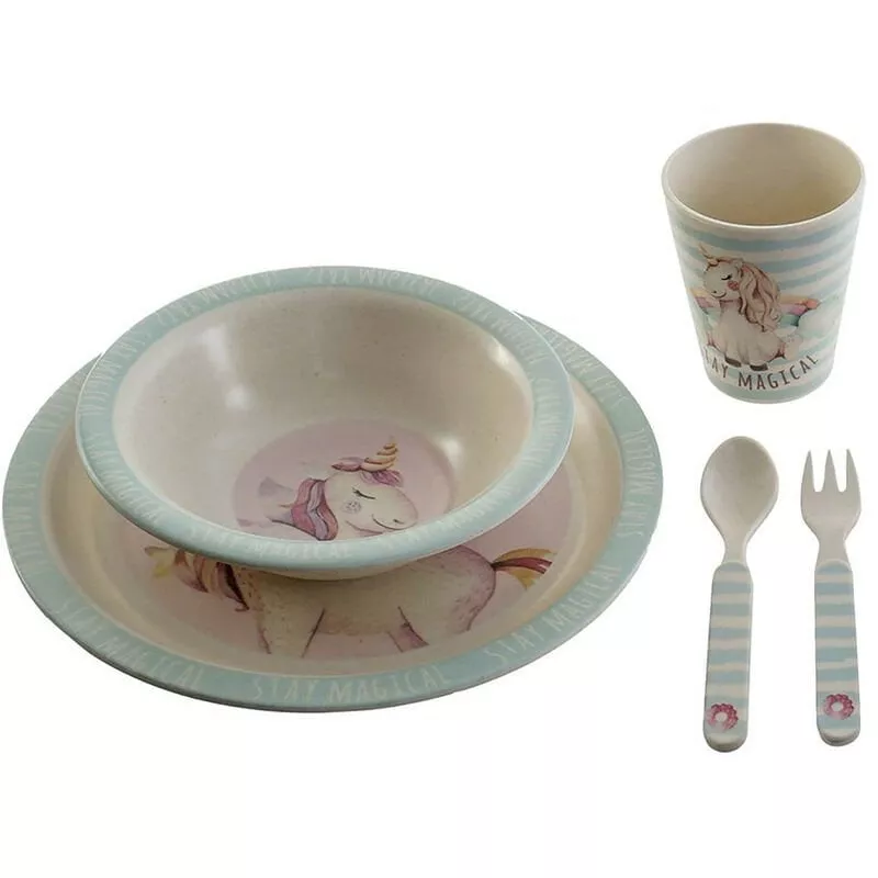 Hogar Y Mas - Vajilla Set De 5 Productos, Bambú Reciclado, Reutilizable, Diseño Infantil - Hogar Y Más Color - A En Oferta Hogar Y Mas - Vajilla Set De 5 Productos