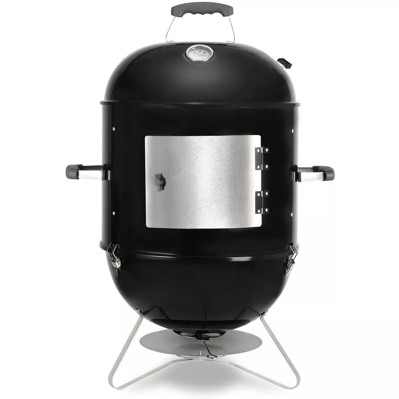 Homfa - Barbacoa De Carbón Con Brasero De Agua, 3 Parrilla Y Termómetro, Escape De Aire Ajustable, Gran Capacidad, 64,5 * 47,5 * 90 Cm En Oferta Homfa - Barbacoa De Carbón Con Brasero De Agua
