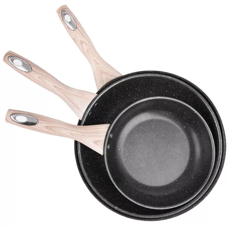 Homgeek - Juego De Sarten, Sarten Antiadherente De Acero Inoxidable 410 Grueso Con Fondo Compatible Con Induccion Y Mango Ergonomico De Baquelita En Oferta Homgeek - Juego De Sarten
