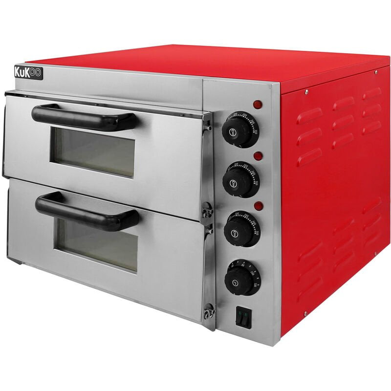 Horno de Pizza Eléctrico de 3KW Horno para Pizza con Cajón de Pizza Profesional Acero Inoxidable 350 ℃ Mini Horno de Sobremesa Un Solo Horno de barato