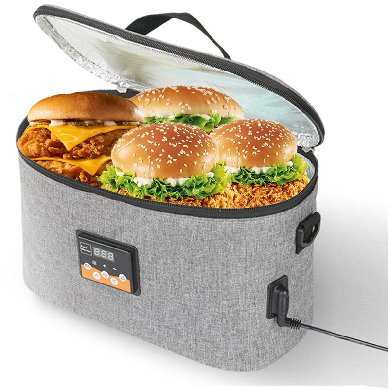 Horno portatil 12V Calentador de alimentos para automovil Mini horno personal con pantalla digital Temperatura preestablecida Fiambrera electrica de barato