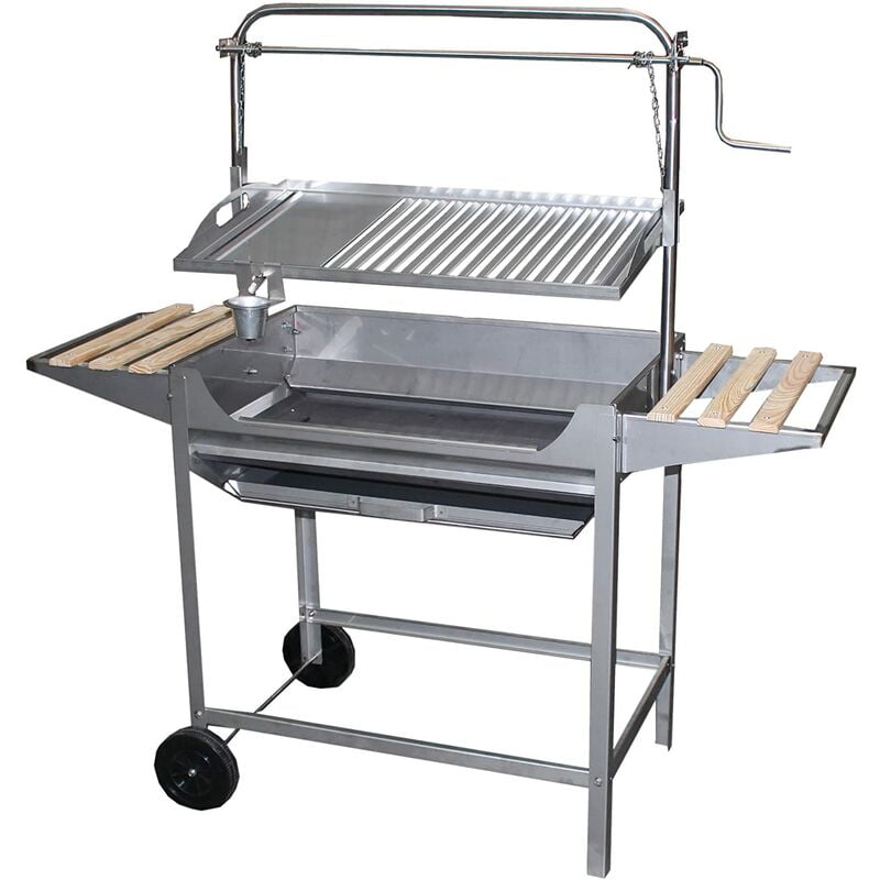 Imex El Zorro - Barbacoa de Carbón y Leña Inoxidable y Madera 124x50x140cm barato