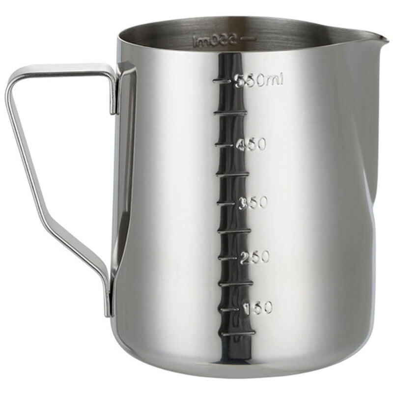 Jarra de espuma de leche de acero inoxidable 20 oz / 600 ML recipiente de espuma de leche tazas medidoras aparato de cafe barato