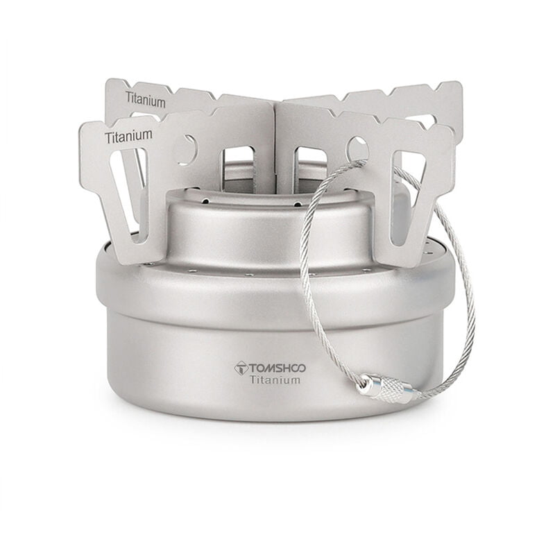 Juego combinado de estufas y rejillas de alcohol de titanio para exteriores