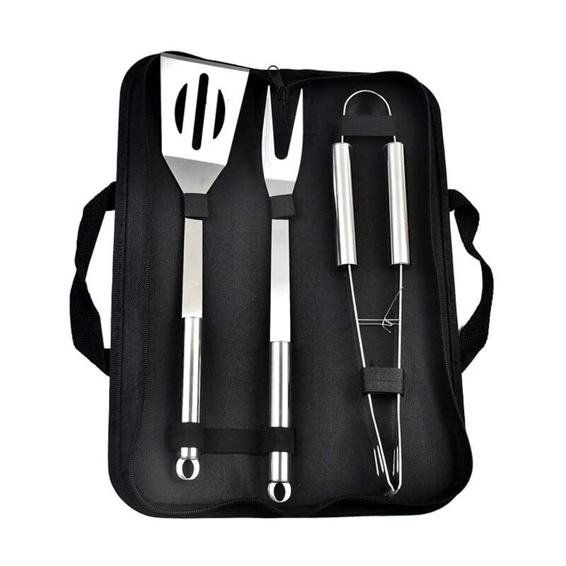Juego de 3 herramientas para barbacoa de acero inoxidable