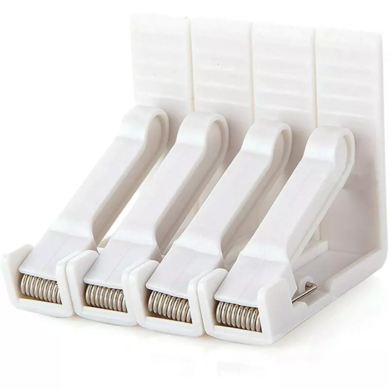 Juego De 4 Pinzas Para Mantel De Plástico Blanco Con Pinza Regulable De Alta Tensión, Grosor De La Mesa Aprox. 4.5Cm, Clip De Mesa Para Jardín, En Oferta Juego De 4 Pinzas Para Mantel De Plástico Blanco Con Pinza Regulable De Alta Tensión
