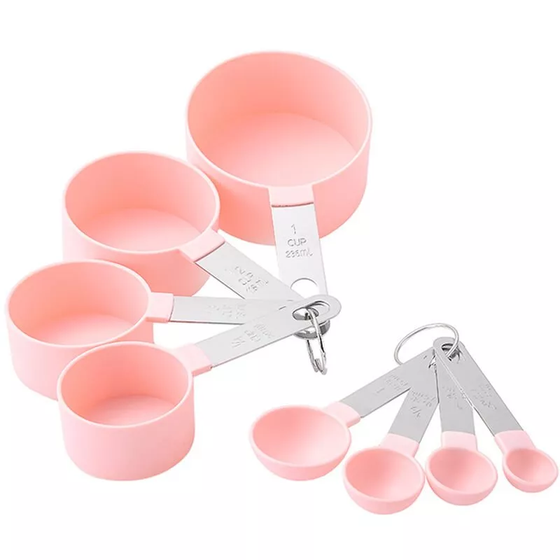 Juego De 8 Cucharas Medidoras De Tazas Medidoras Para Ingredientes Secos Y Liquidos, Utensilios Para Hornear, Acero Inoxidable, Resistente Al Calor, En Oferta Juego De 8 Cucharas Medidoras De Tazas Medidoras Para Ingredientes Secos Y Liquidos