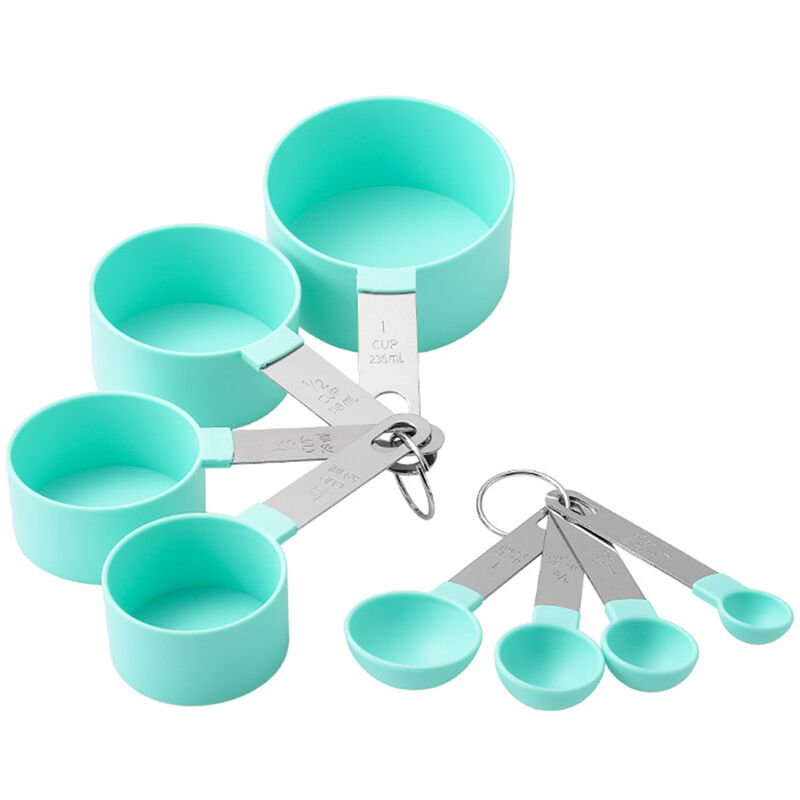 Juego de 8 cucharas medidoras de tazas medidoras para ingredientes secos y liquidos