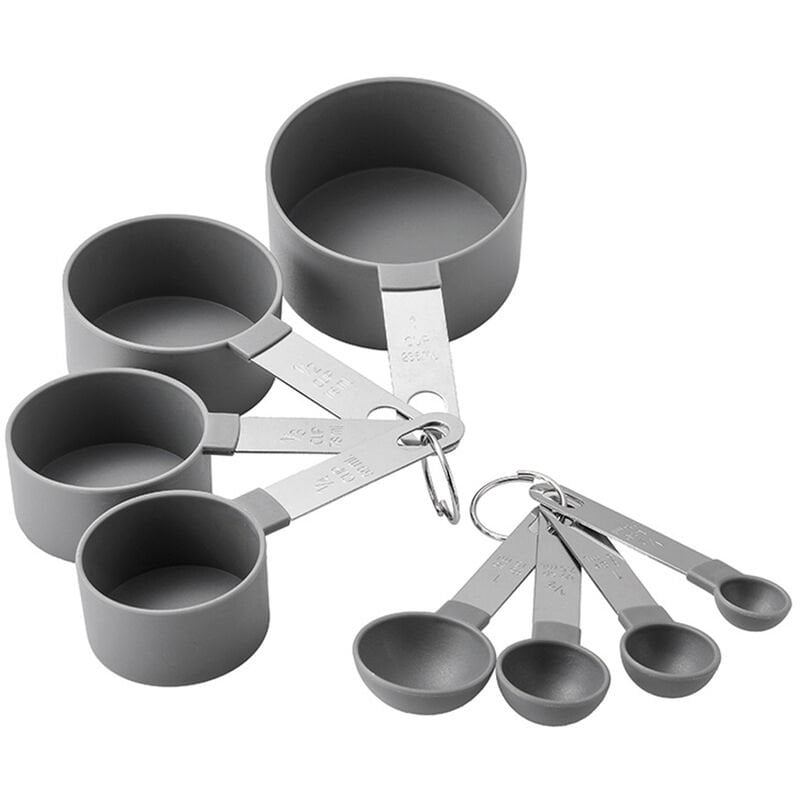 Juego de 8 cucharas medidoras de tazas medidoras para ingredientes secos y liquidos
