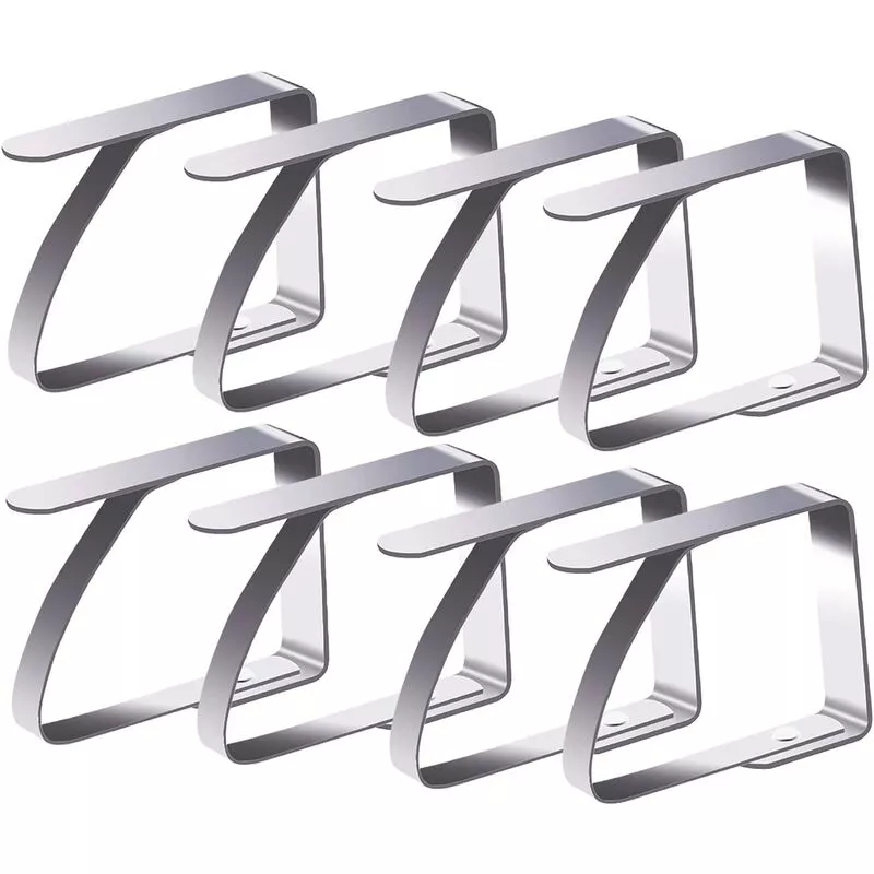 Juego de 8 pinzas para mantel de acero inoxidable barato