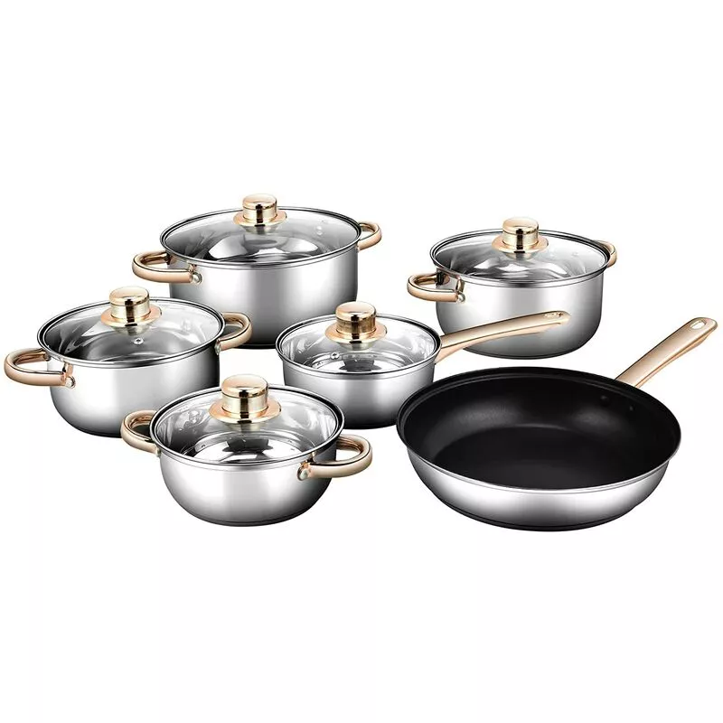 Juego De Utensilios De Cocina Con Tapa Batería De Cocina Para Lavavajillas, Para Horno Hasta 250 ℃, Para Estufas De Inducción Eléctricas Gas En Oferta Juego De Utensilios De Cocina Con Tapa Batería De Cocina Para Lavavajillas