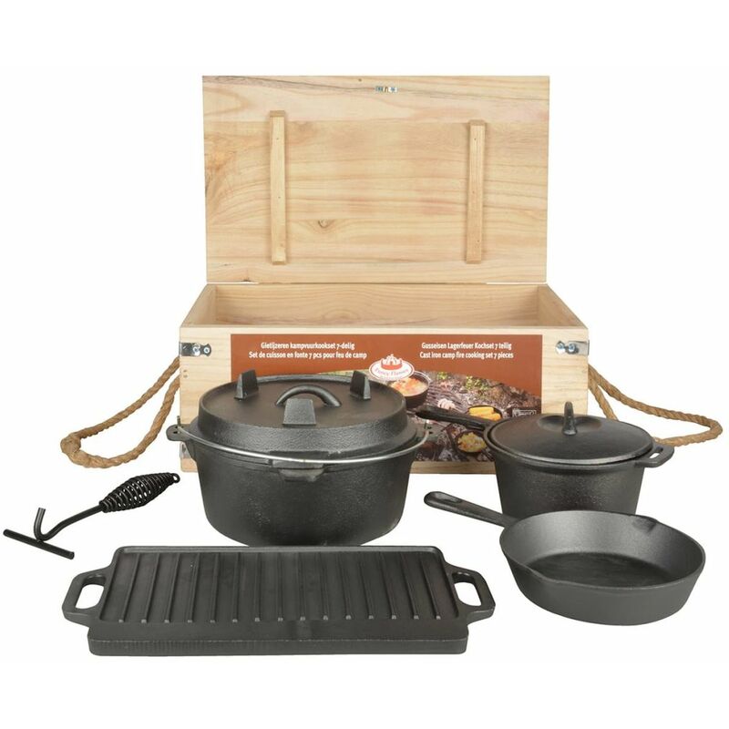 Juego de cocina de camping 7 piezas FF240 - Negro - Esschert Design barato