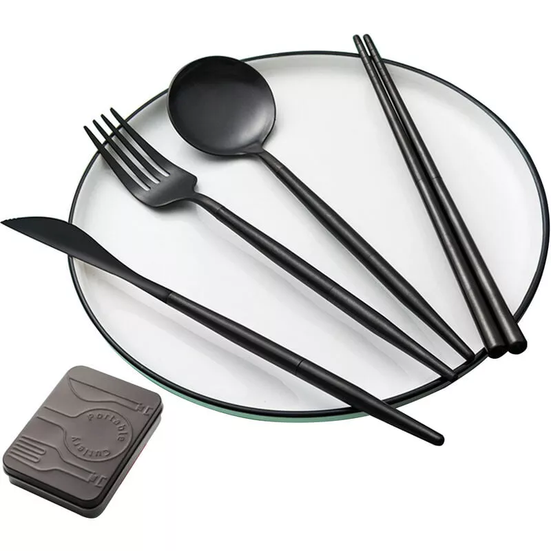 Juego De Cubiertos De Acero Inoxidable 304 De 4 Utensilios Reutilizables Portatiles Desmontables Juego De Cubiertos De Viaje Para Acampar Con Caja En Oferta Juego De Cubiertos De Acero Inoxidable 304 De 4 Utensilios Reutilizables Portatiles Desmontables Juego De Cubiertos De Viaje Para Acampar Con Caja Barato