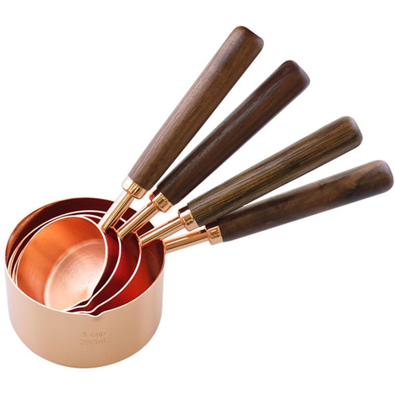 Juego de cucharas medidoras de 4 piezas para ingredientes secos y liquidos
