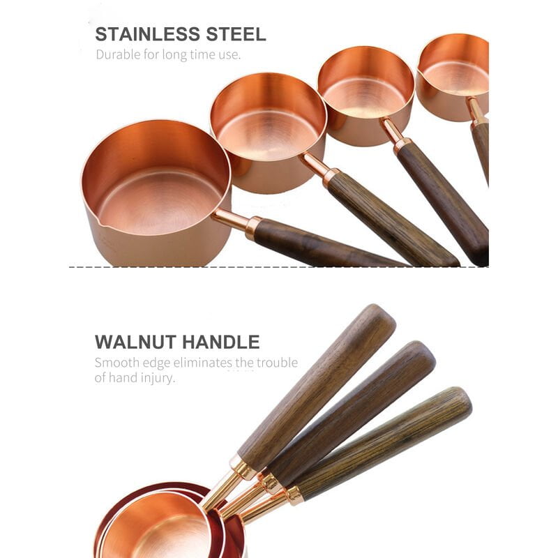 Juego de cucharas medidoras de 4 piezas para ingredientes secos y liquidos