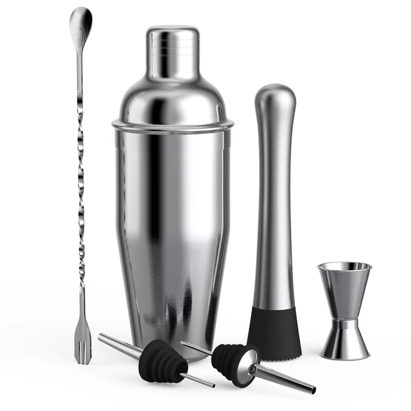 Juego De Herramientas Para Hacer Bebidas De Acero Inoxidable Con Mezclador De Coctelera Boston De 6 Piezas Para Uso En Bares Domesticos,Agitador En Oferta Juego De Herramientas Para Hacer Bebidas De Acero Inoxidable Con Mezclador De Coctelera Boston De 6 Piezas Para Uso En Bares Domesticos