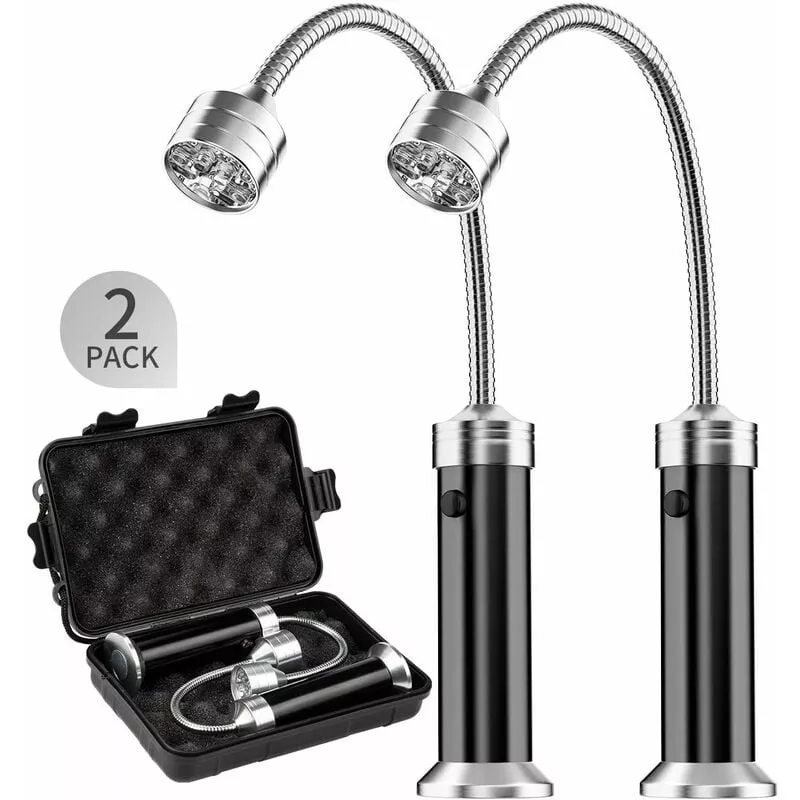 Juego de luces para barbacoa con 2 luces LED para parrilla de barbacoa con base magnética de rotación de 360 ​​grados