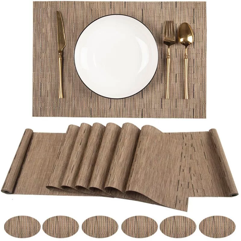 Juego De Mesa De Comedor De 16 Piezas, Camino De Mesa, Manteles Individuales, Posavasos, Pvc, Antideslizante, Resistente Al Calor, Para Mesa, En Oferta Juego De Mesa De Comedor De 16 Piezas