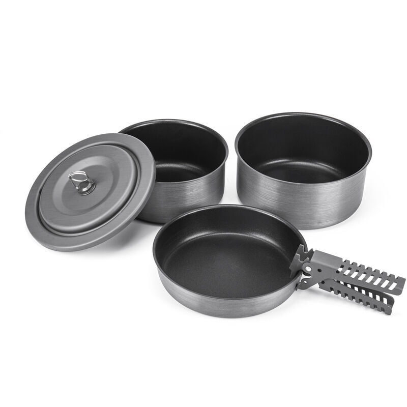 Juego de ollas de aleacion de aluminio anodizado duro de 5 piezas