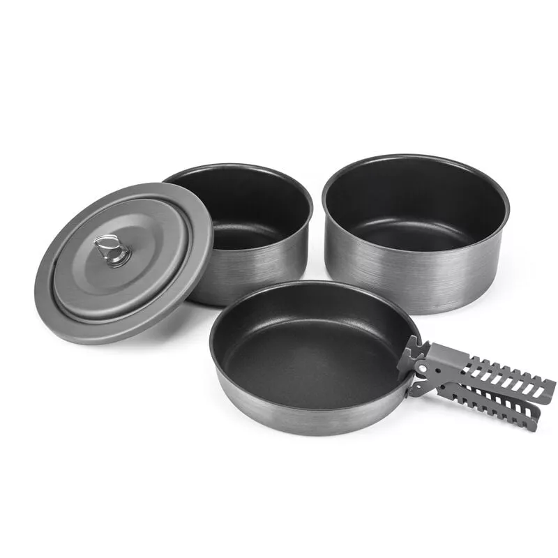 Juego de ollas de aleacion de aluminio anodizado duro de 5 piezas