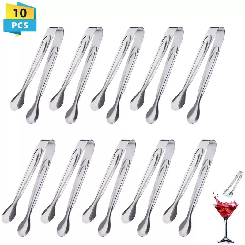 Juego De Pinzas Para Azúcar De Acero Inoxidable De 10 Piezas, Pinzas Para Cubitos De Hielo Para Dulces, Pinzas Para Banquete De Boda, Buffet, Barra En Oferta Juego De Pinzas Para Azúcar De Acero Inoxidable De 10 Piezas