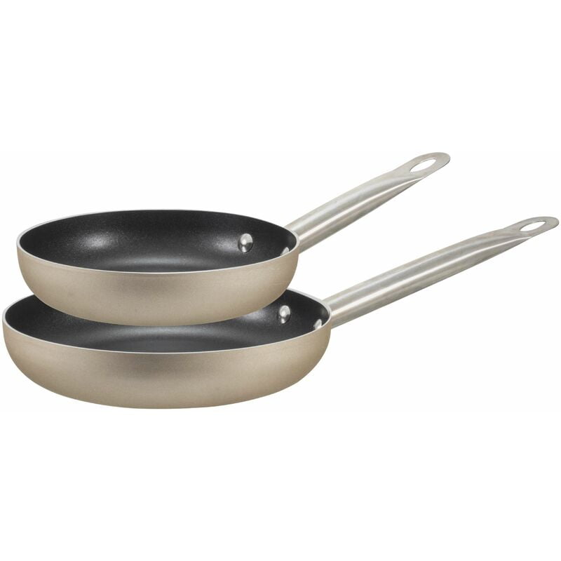 Juego de sartenes 20/24 cm en aluminio prensado colección Professional Chef Champagne - Bergner barato