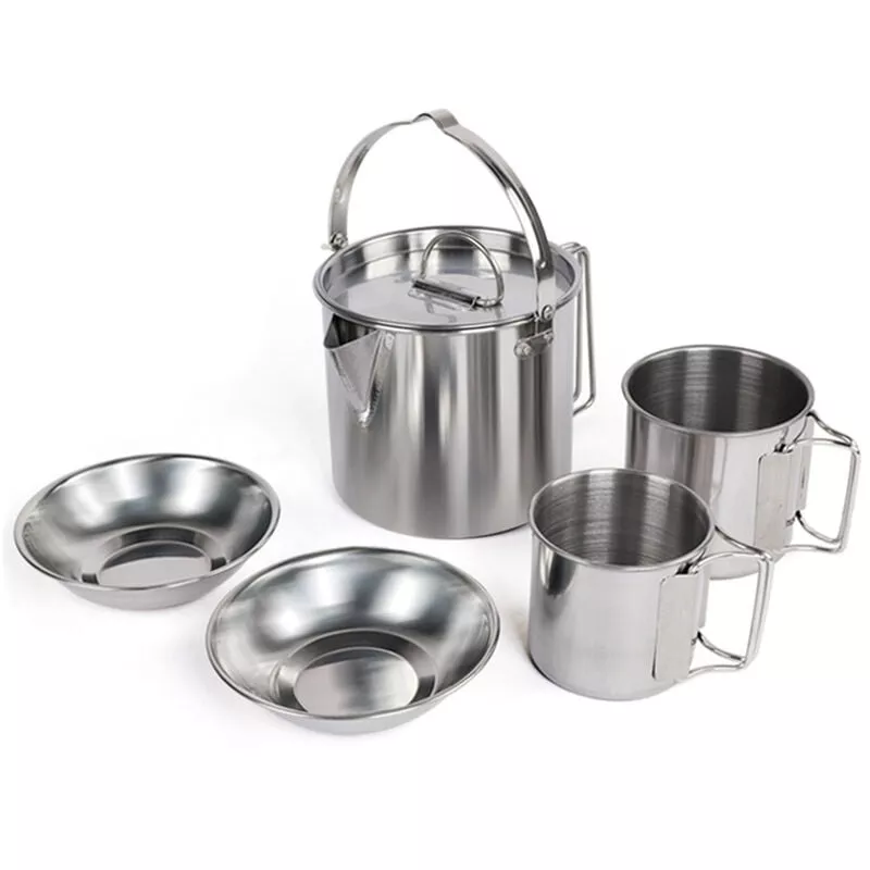 Juego De Tetera De Cocina De Acero Inoxidable Al Aire Libre Con 2 Tazas De Agua 2 Tazones Olla Tetera Ollas De Agua 5 Piezas En Oferta Juego De Tetera De Cocina De Acero Inoxidable Al Aire Libre Con 2 Tazas De Agua 2 Tazones Olla Tetera Ollas De Agua 5 Piezas Barato