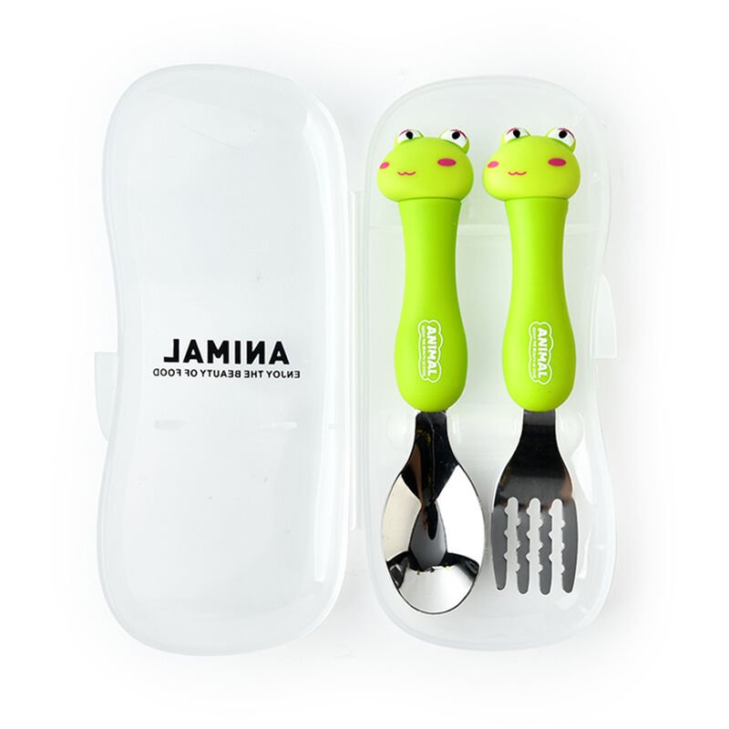 Juego de transporte de viaje de cubiertos para ninos de 2 piezas