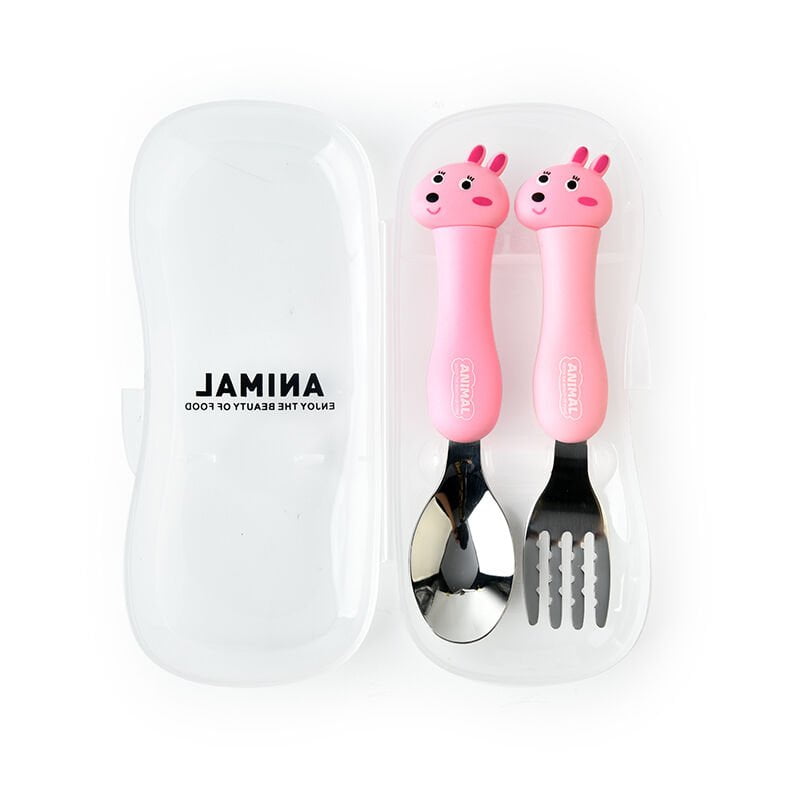 Juego de transporte de viaje de cubiertos para ninos de 2 piezas