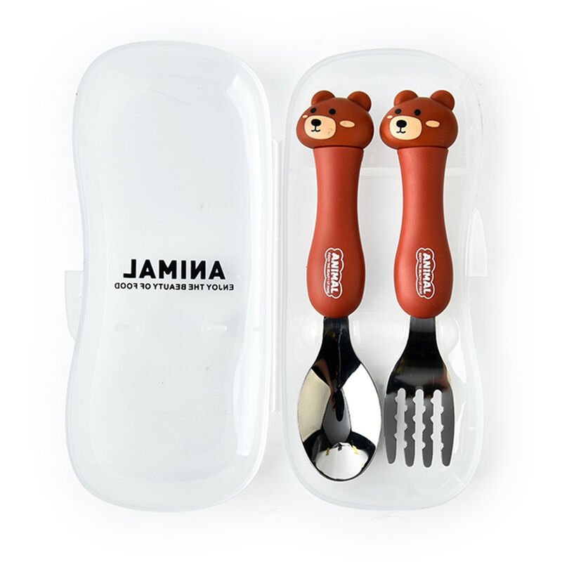 Juego de transporte de viaje de cubiertos para ninos de 2 piezas