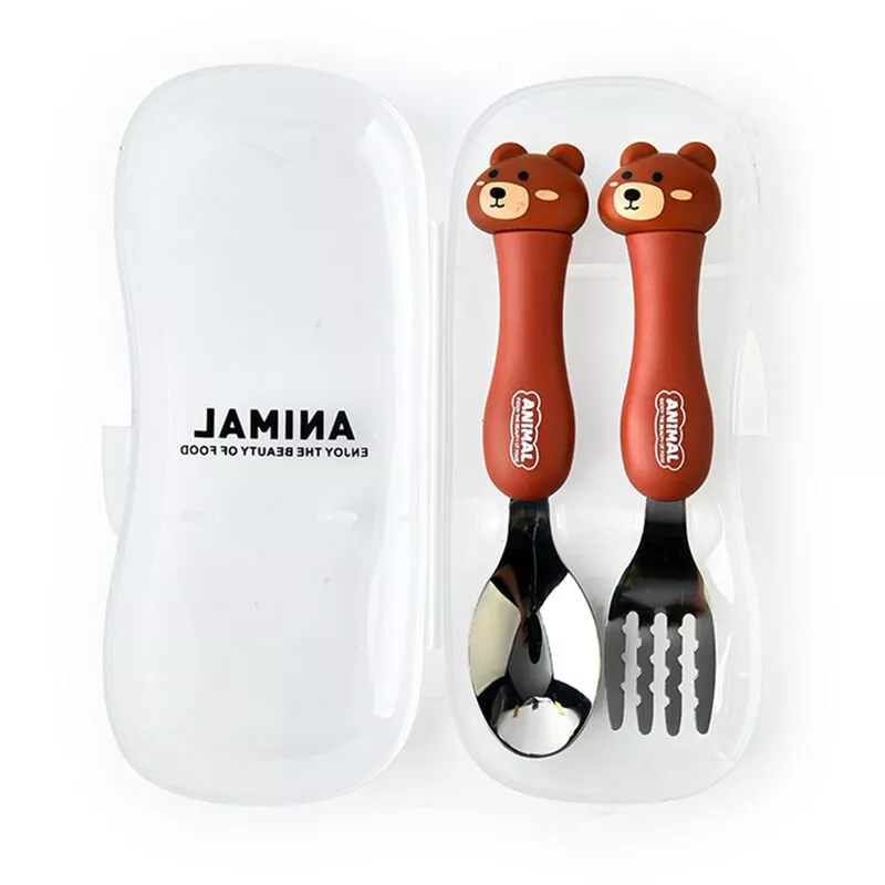Juego De Transporte De Viaje De Cubiertos Para Ninos De 2 Piezas, Vajilla Portatil Para Ninos, Utensilios Para Ninos Pequenos, Juego De Cuchara Y En Oferta Juego De Transporte De Viaje De Cubiertos Para Ninos De 2 Piezas